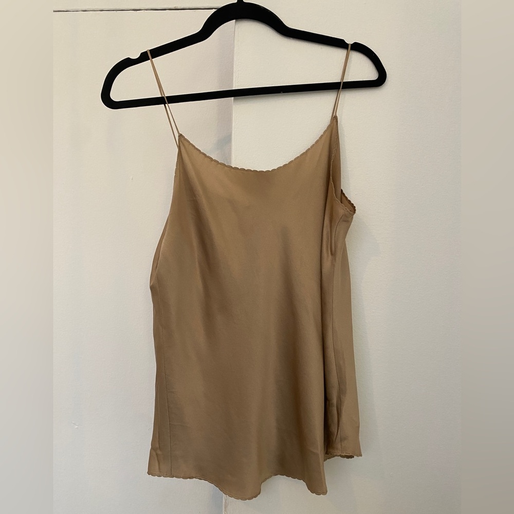 Vince 100% silk camisole in soft bronze